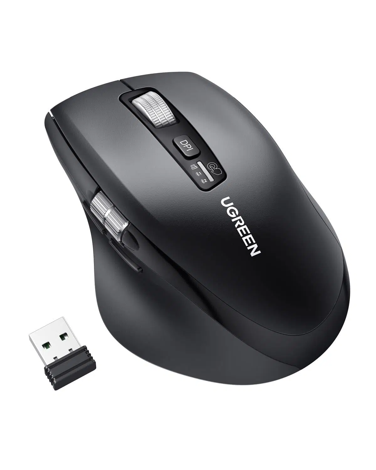 UGREEN Ergonomik 5000 DPI Sessiz Kablosuz Wireless Mouse, Siyah , 45792